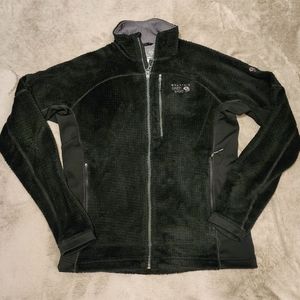 Mountain Hardwear Mens Medium Black Full Zip Fleece Jacket Polartec